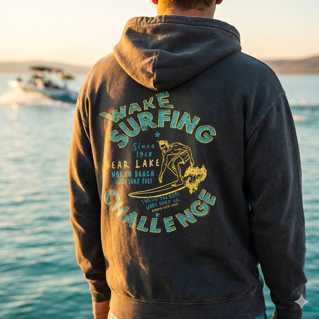 Wake Surfing Challenge Pigment Black Hoodie